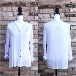 Charming Charlie White Button Down Blouse